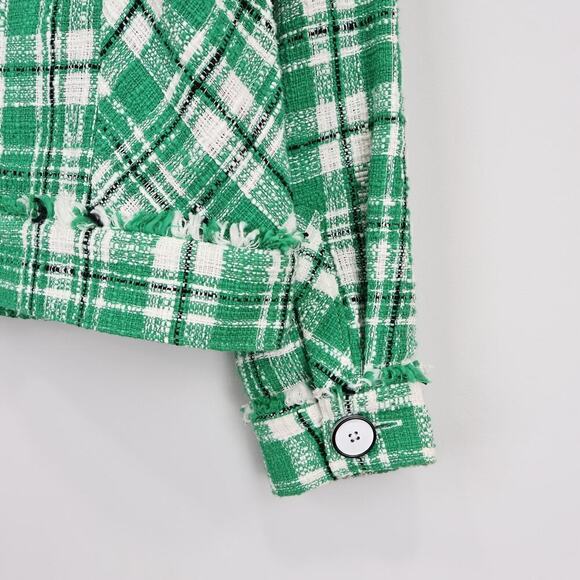 Cabi Fringe Plaid Tweed Preppy Button Up Library Jacket Blazer Old Money Size M - Picture 8 of 8